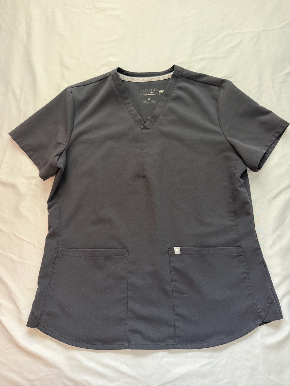 Fabletics Black Short-Sleeve V-Neck Scrub Top
